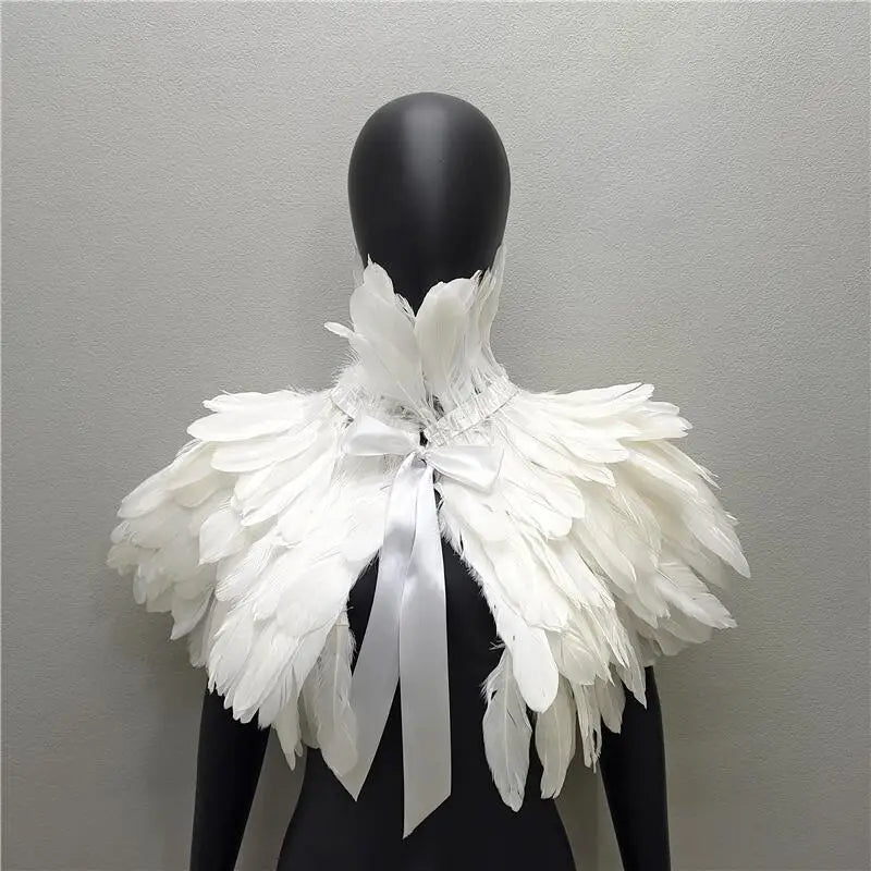 Night Plumes Collar — Gothic Shoulder Cape