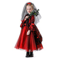 Kleines Scharlachrotes Hochzeitkleid – Gothic Kleid für Kinder