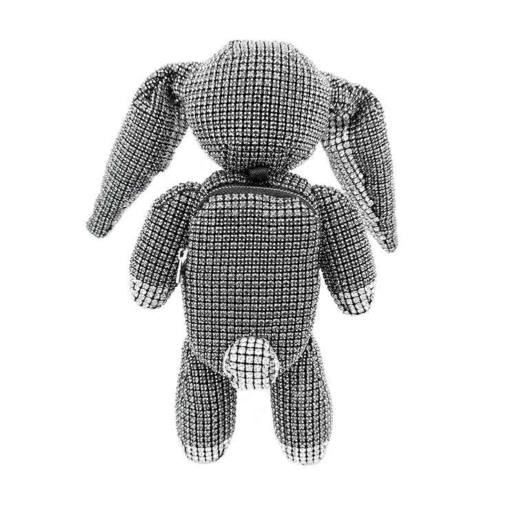 Sac Lapin Argenté à Strass – Éclat des Ombres