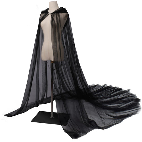 Cape Nocturne — Tulle à Capuche & Longue Traîne