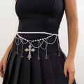 Chaîne de taille gothique Croix & Perles – Reliquaire d’Argent