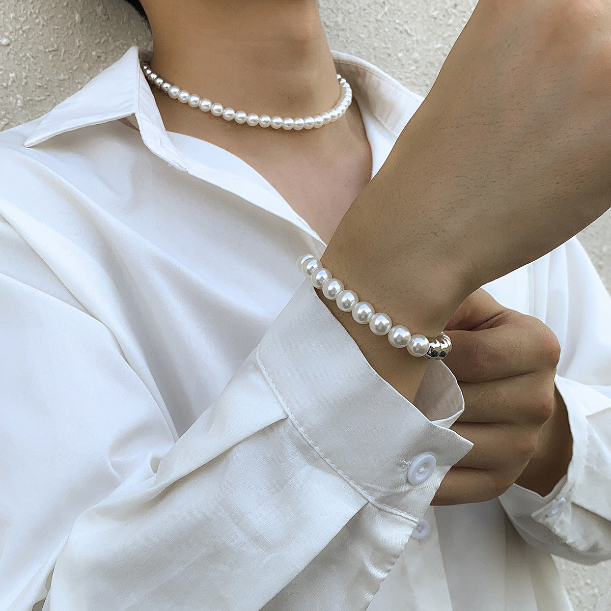 Parure Homme Perles & Métal — Dandy des Ombres
