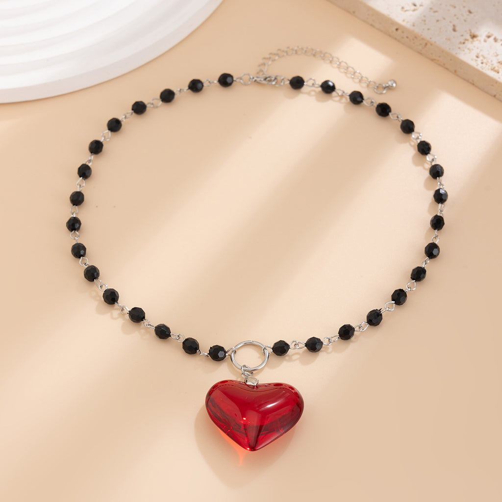 Cœur de la Mariée Maudite — Collier Gothique Rouge