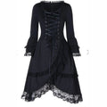 La Veuve de Minuit — Robe Gothique Noire à Corset & Dentelle