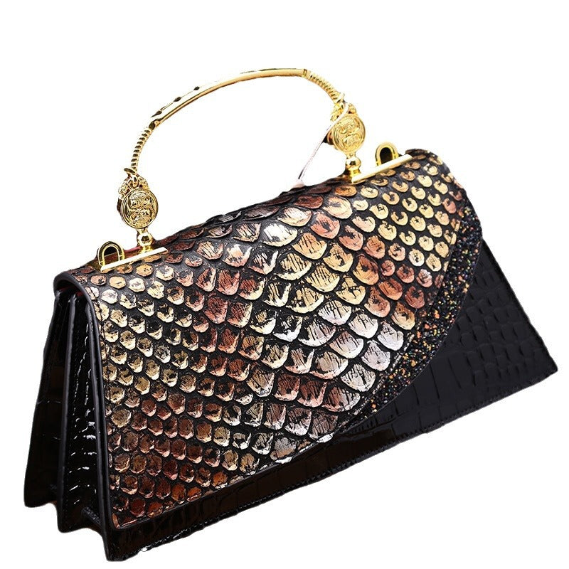 Sac Minaudière Art Déco aux Écailles Irisées