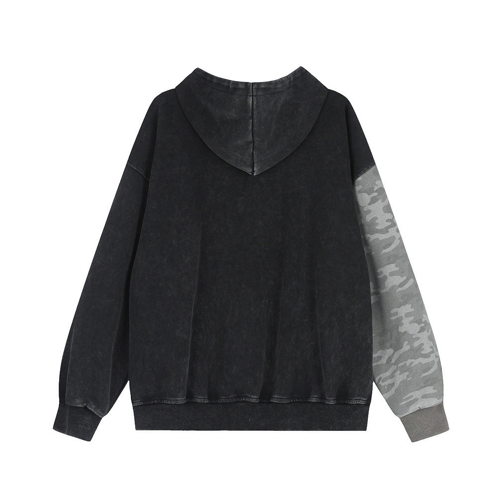 Sweat Zippé Homme Ombre Urbaine – Noir & Camouflage