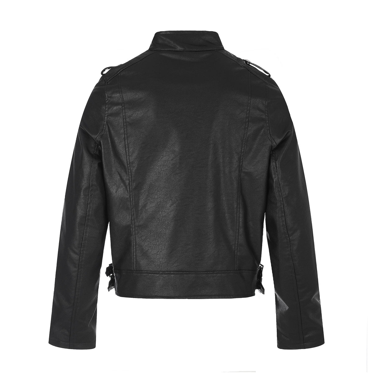 Veste Nocturne Impériale – Simili Cuir Noir à Double Boutonnage
