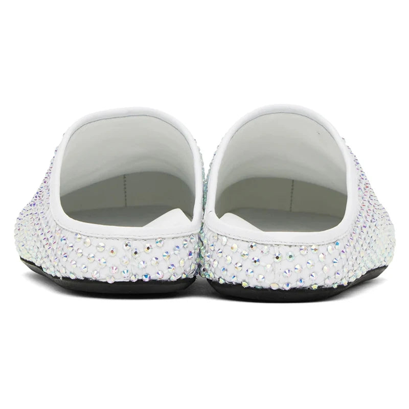 Mules Éclat de Givre – Strass Noirs & Cristal