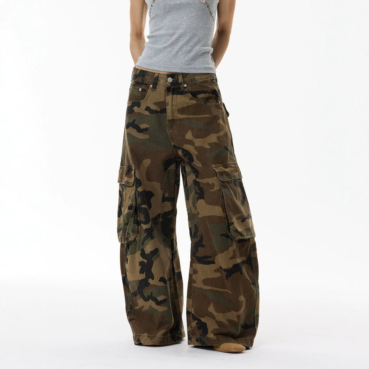 Cargo des Ombres – Pantalon Camouflage Oversize Homme