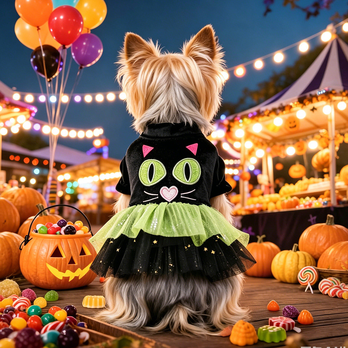 Petite Sorcière de Salem — Robe Halloween en Tulle pour Chien & Chat