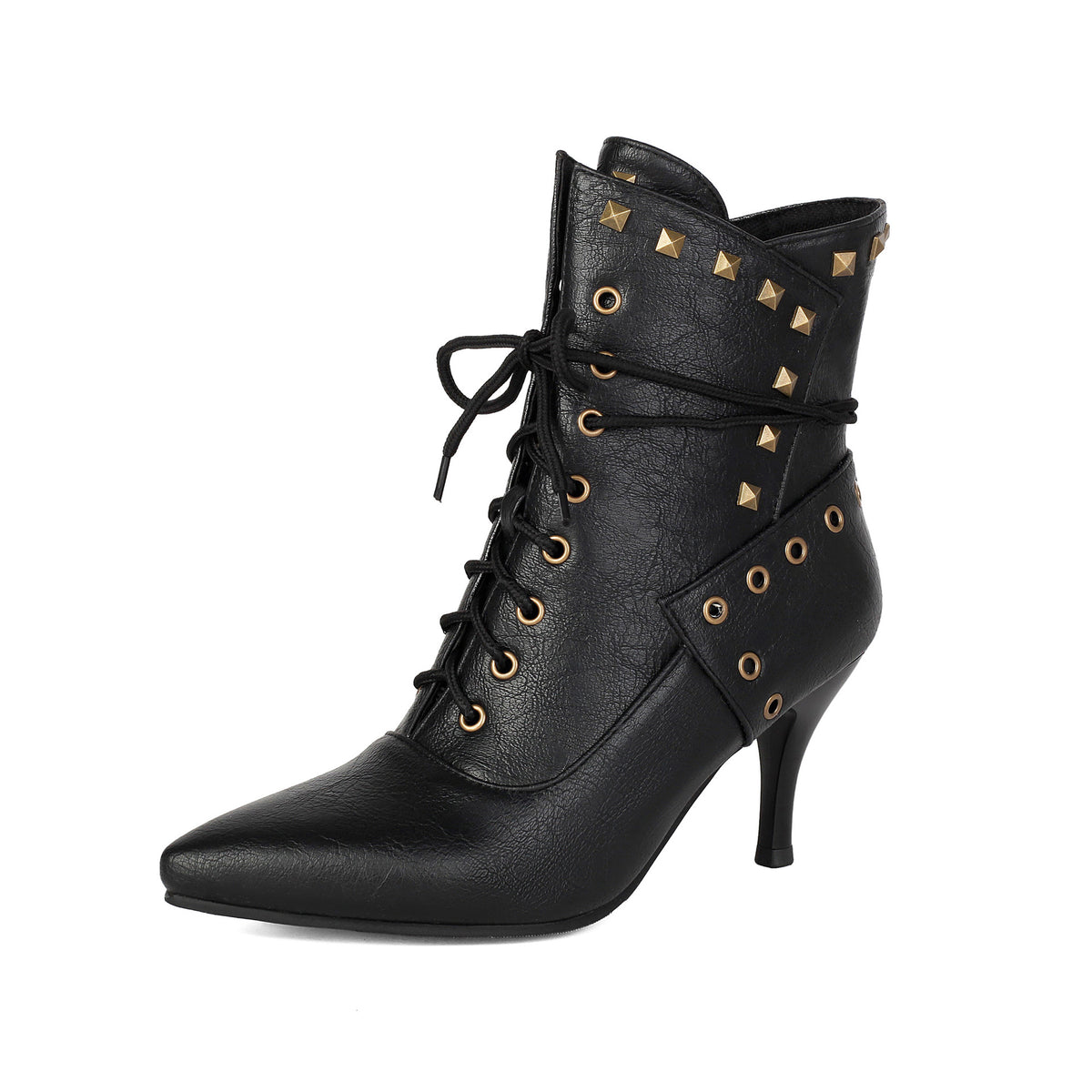 Bottines Nocturne Victorienne – Laçage & Clous