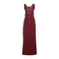 Robe longue Nocturne – effet cuir noir & bordeaux