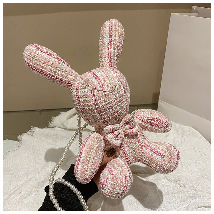 Sac Lapin des Ombres – Tissu Texturé & Chaîne Perlée