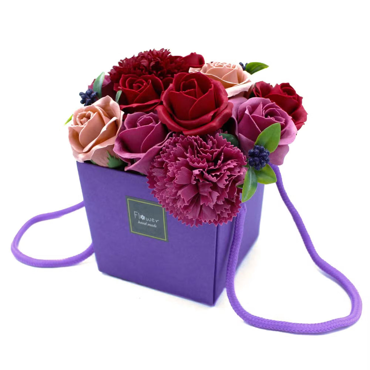 🌹 Bouquet de Fleurs de Savon – Jardin Pourpre