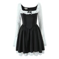 La Veuve de Salem — Robe Noire en Satin & Dentelle