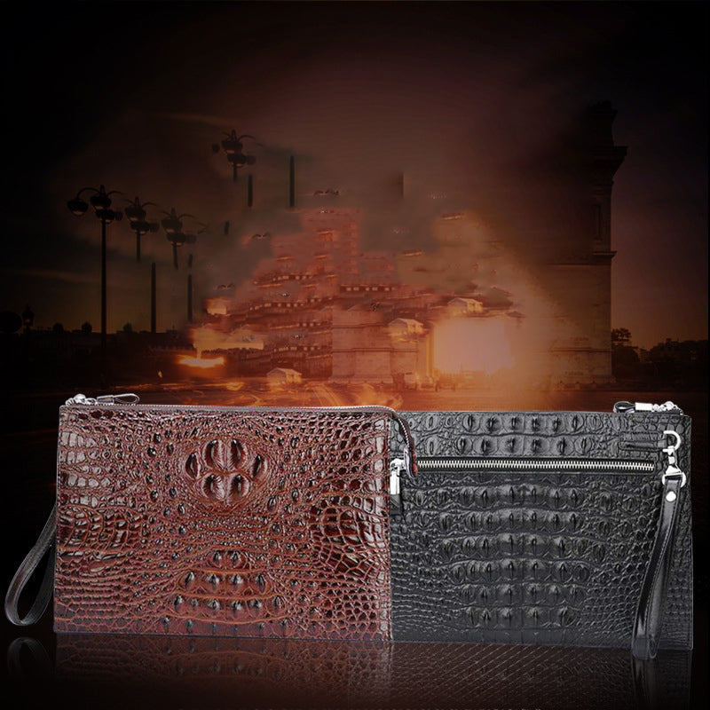 Pochette Homme en Cuir Croco – Dandy des Ombres