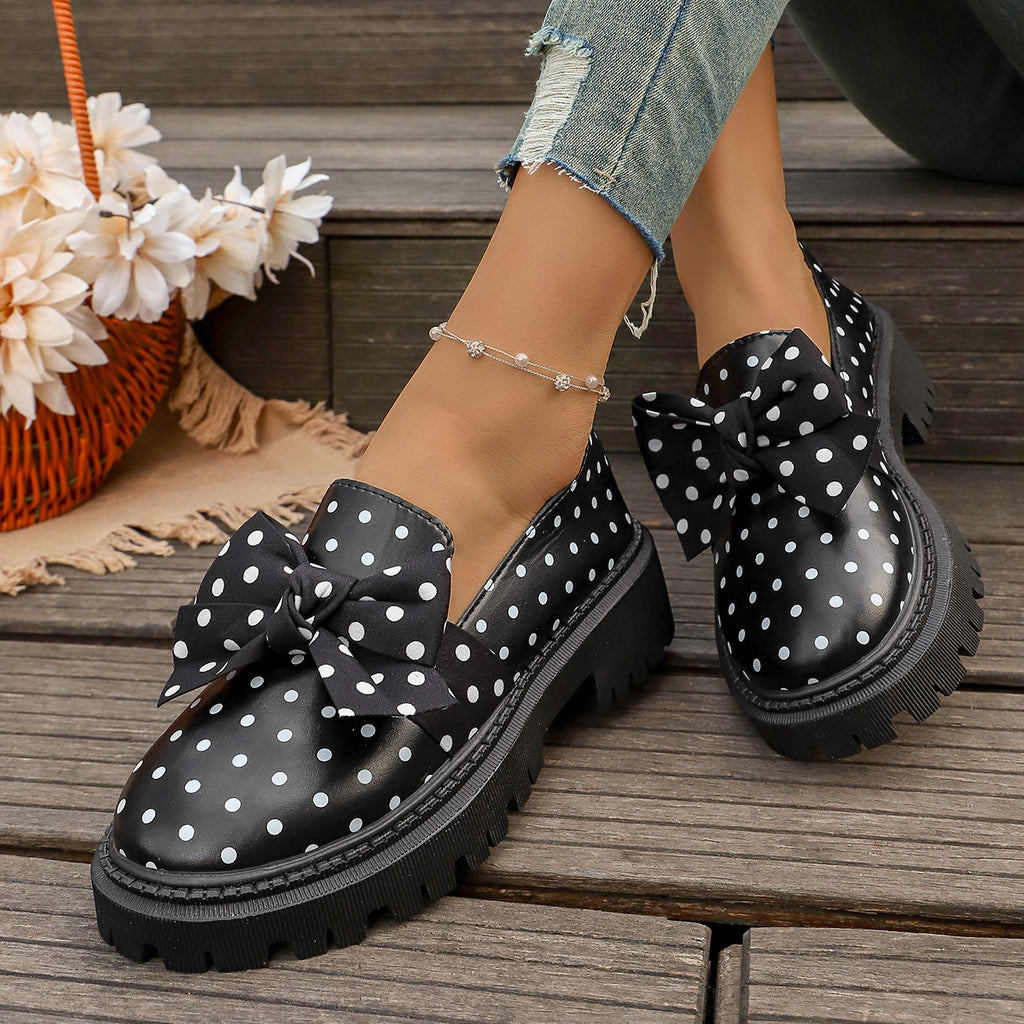 Mocassins Arlequin Nocturne – Pois & Nœud