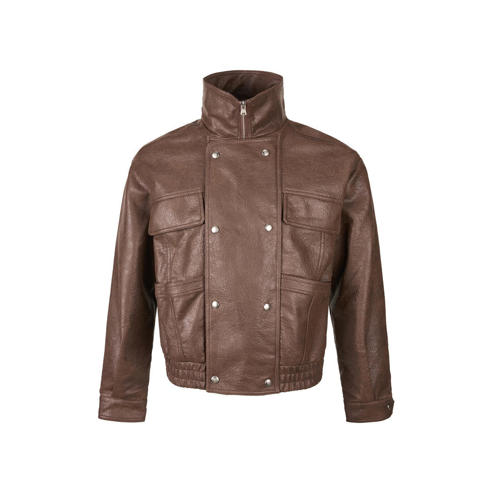 Blouson Nocturne Homme à Col Montant – Héritier des Ombres