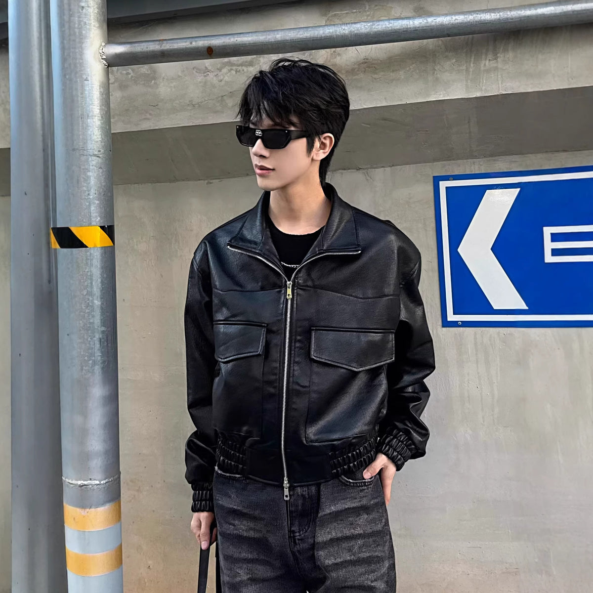 Blouson Noir Homme – Cuir Urbain Nocturne