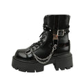Bottines Gothiques à Chaîne – Semelle Épaisse Noire