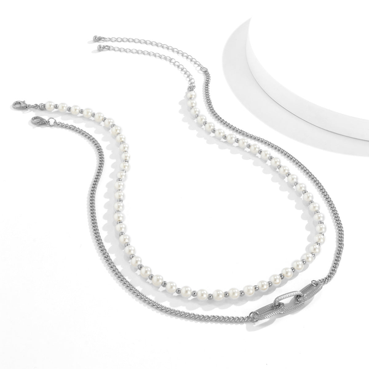 Collier Homme Double Rang Perles & Maillons – Héritier des Ombres