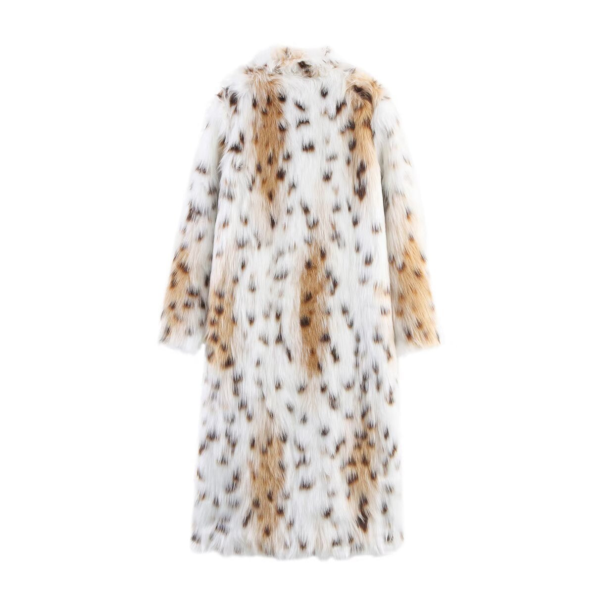 Manteau long en fausse fourrure imprimé félin – Reine Sauvage