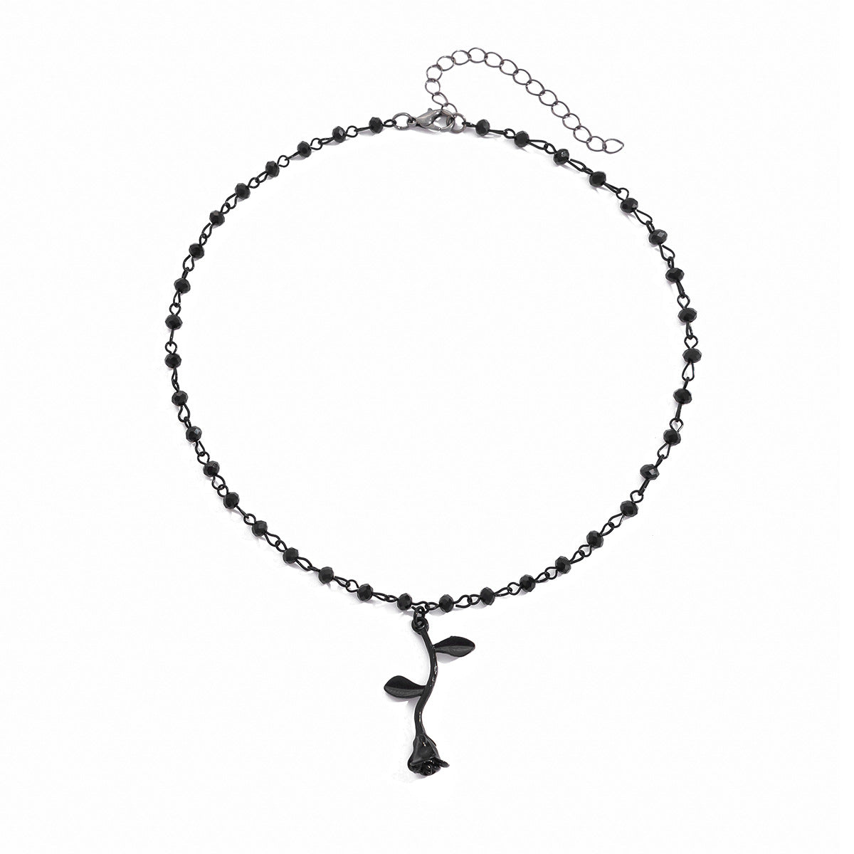 🖤 Le Serment de Minuit — Collier de Perles Noires & Cristal