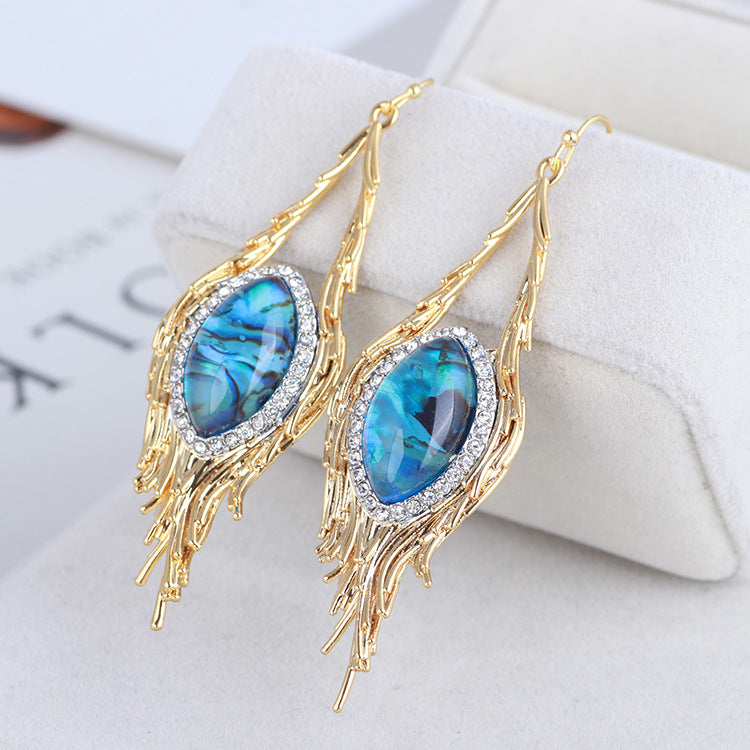 Boucles d’Oreilles Plumes du Phénix d’Azur
