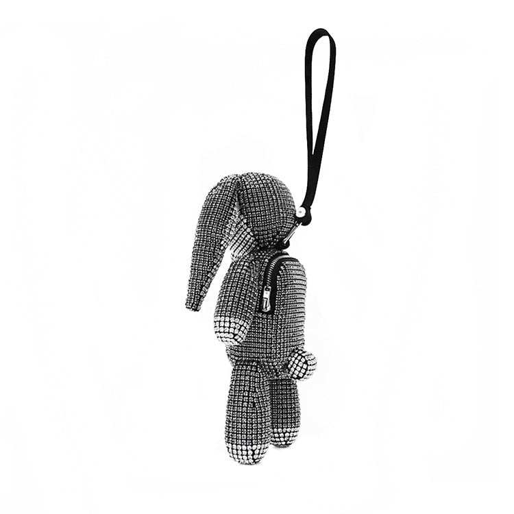Sac Lapin Argenté à Strass – Éclat des Ombres