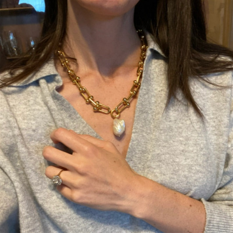 Collier Le Secret de l’Impératrice – Perles Baroques & Or