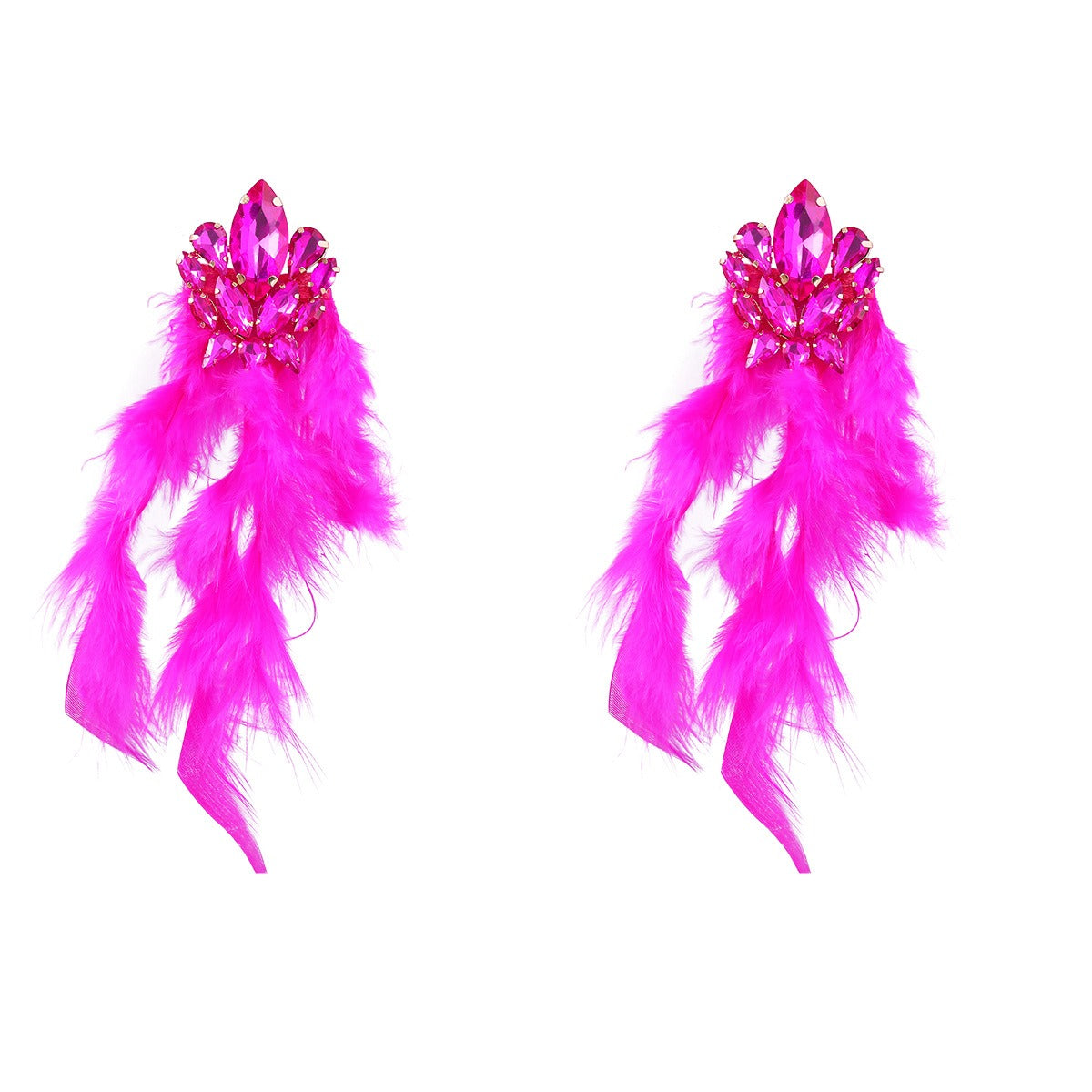 Boucles d’Oreilles Plumes & Cristaux – Éclat Bohème