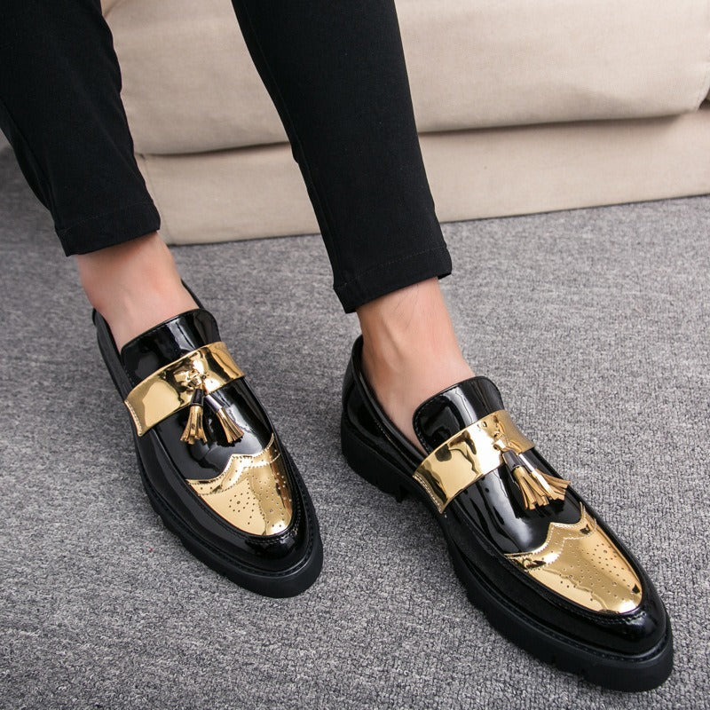 Mocassins Dandy des Ombres – Cuir Brillant & Pampilles