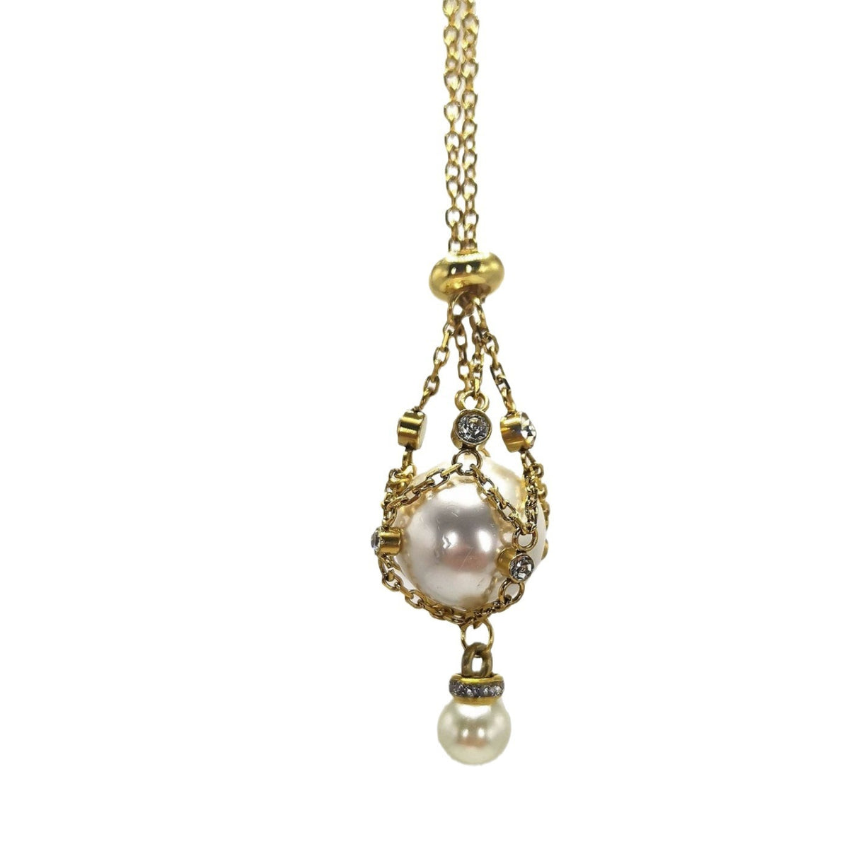 Collier baroque doré à perles nacrées – Éclat d’Antan