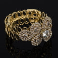 Handmade Silver Gold Color Rhinestone Chain Bracelets & Bangles Crystal Wedding Women Flower Bride Birthday Gifts