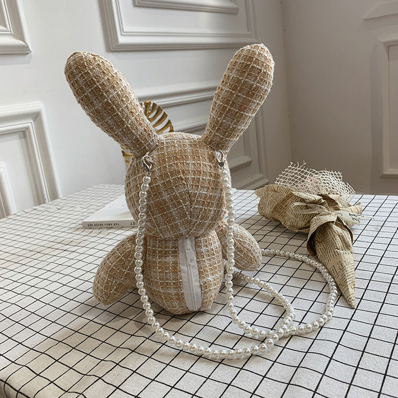 Sac Lapin des Ombres – Tissu Texturé & Chaîne Perlée