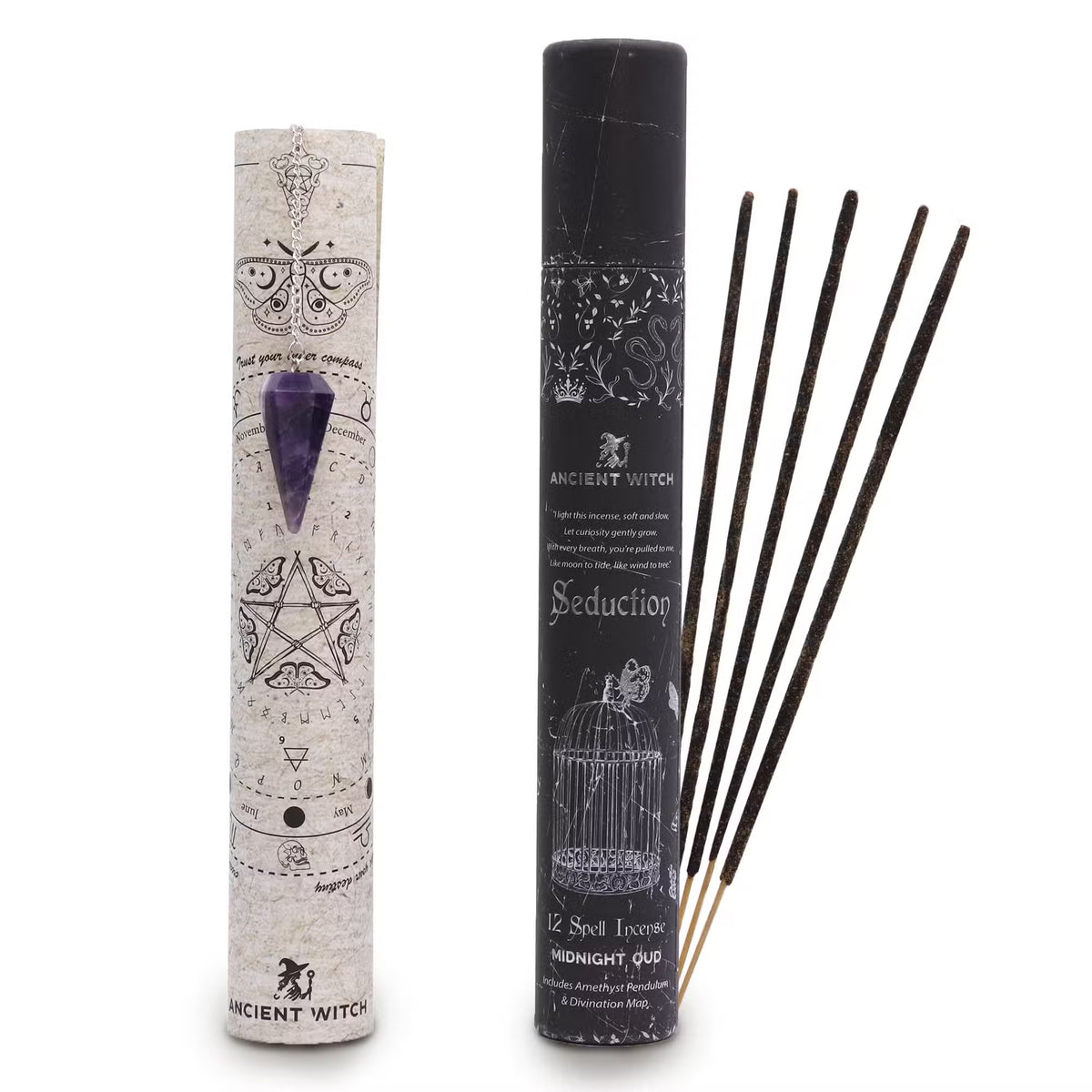 Sortilège de Séduction – Encens Rituel & Pendule d’Améthyste