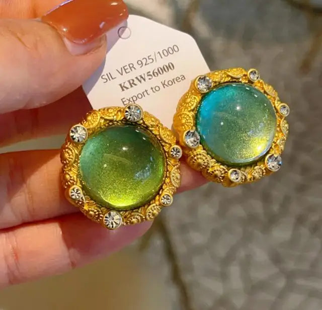Le Regard des Ombres — Boucles d’Oreilles Œil & Perles