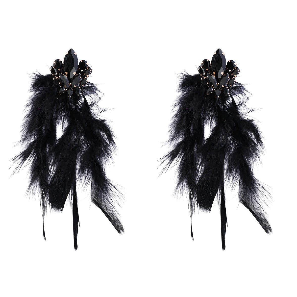 Boucles d’Oreilles Plumes & Cristaux – Éclat Bohème