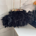 Sac à Plumes Nocturne – Pochette Chaîne Dorée