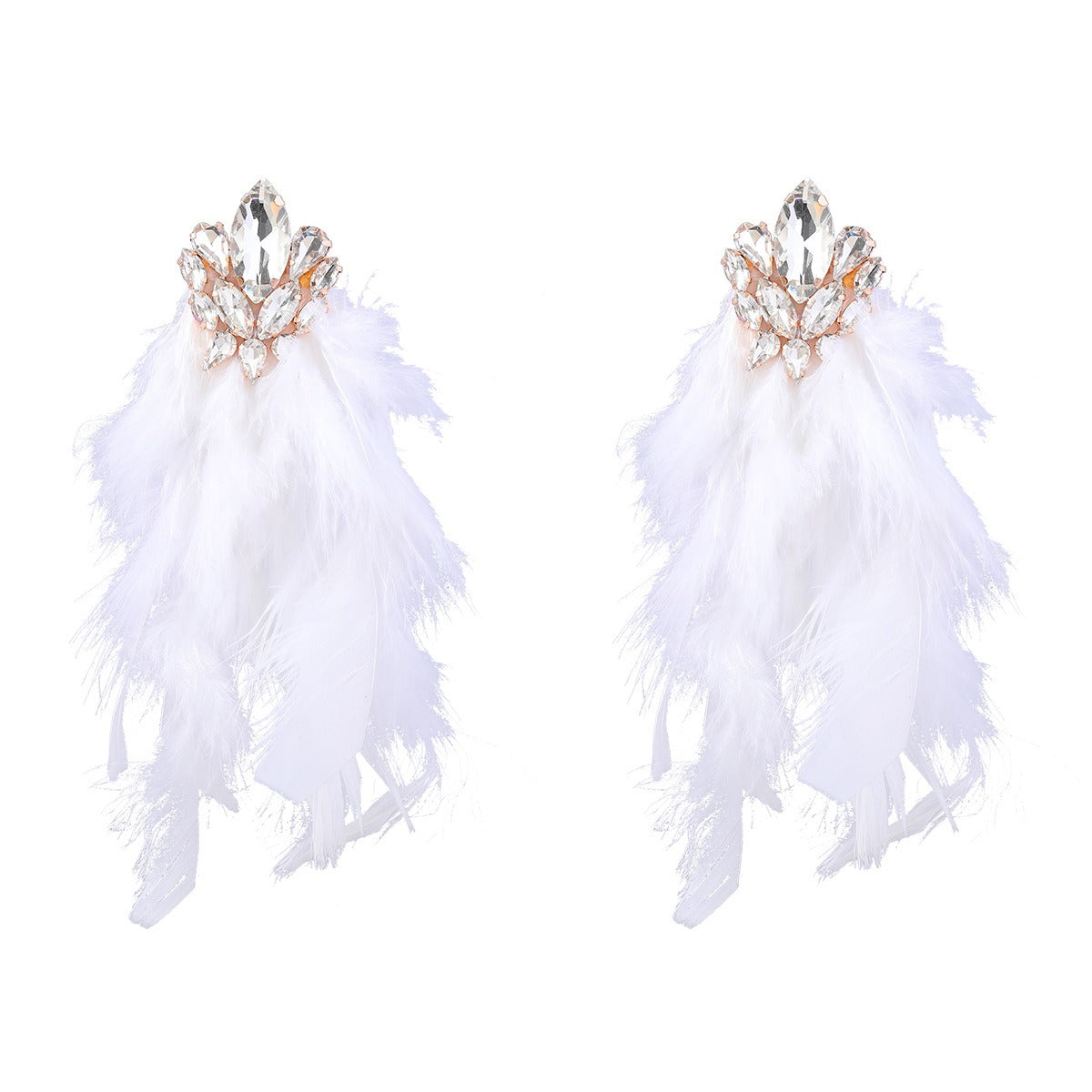 Boucles d’Oreilles Plumes & Cristaux – Éclat Bohème