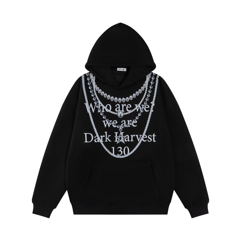 Sweat à capuche Dark Harvest – Chaînes perlées gothiques