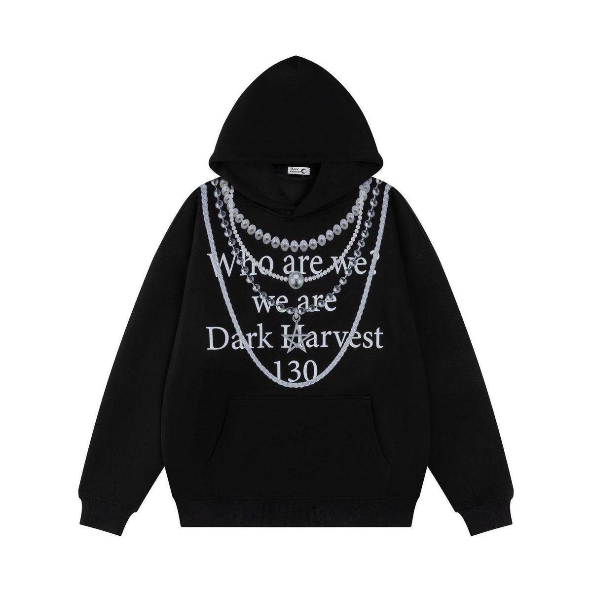 Sweat à capuche Dark Harvest – Chaînes perlées gothiques