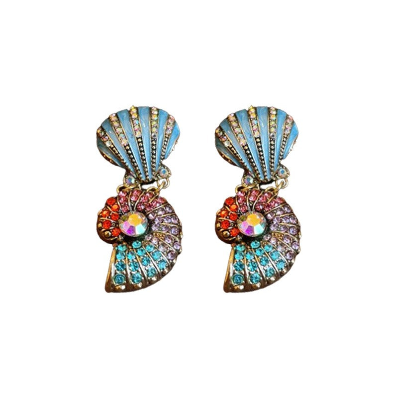 Collier & boucles d’oreilles coquillage perlé – trésor des abysses