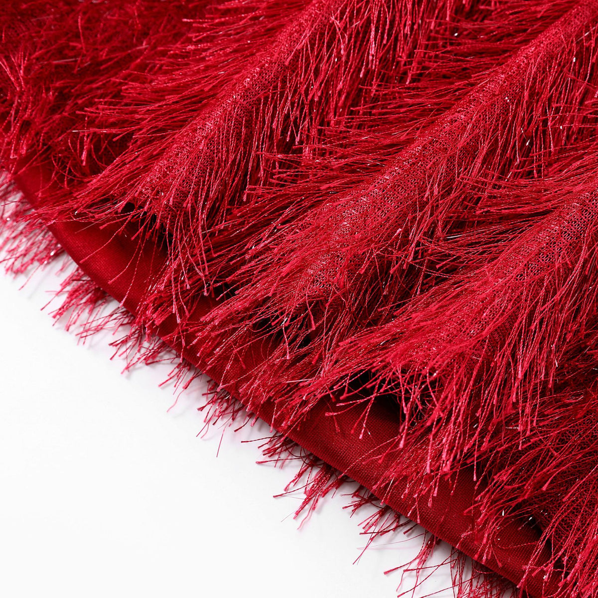 Robe Bordeaux à Franges & Chaînes – Velours de Minuit