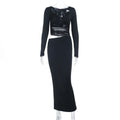 Robe longue noire Voile des Profondeurs