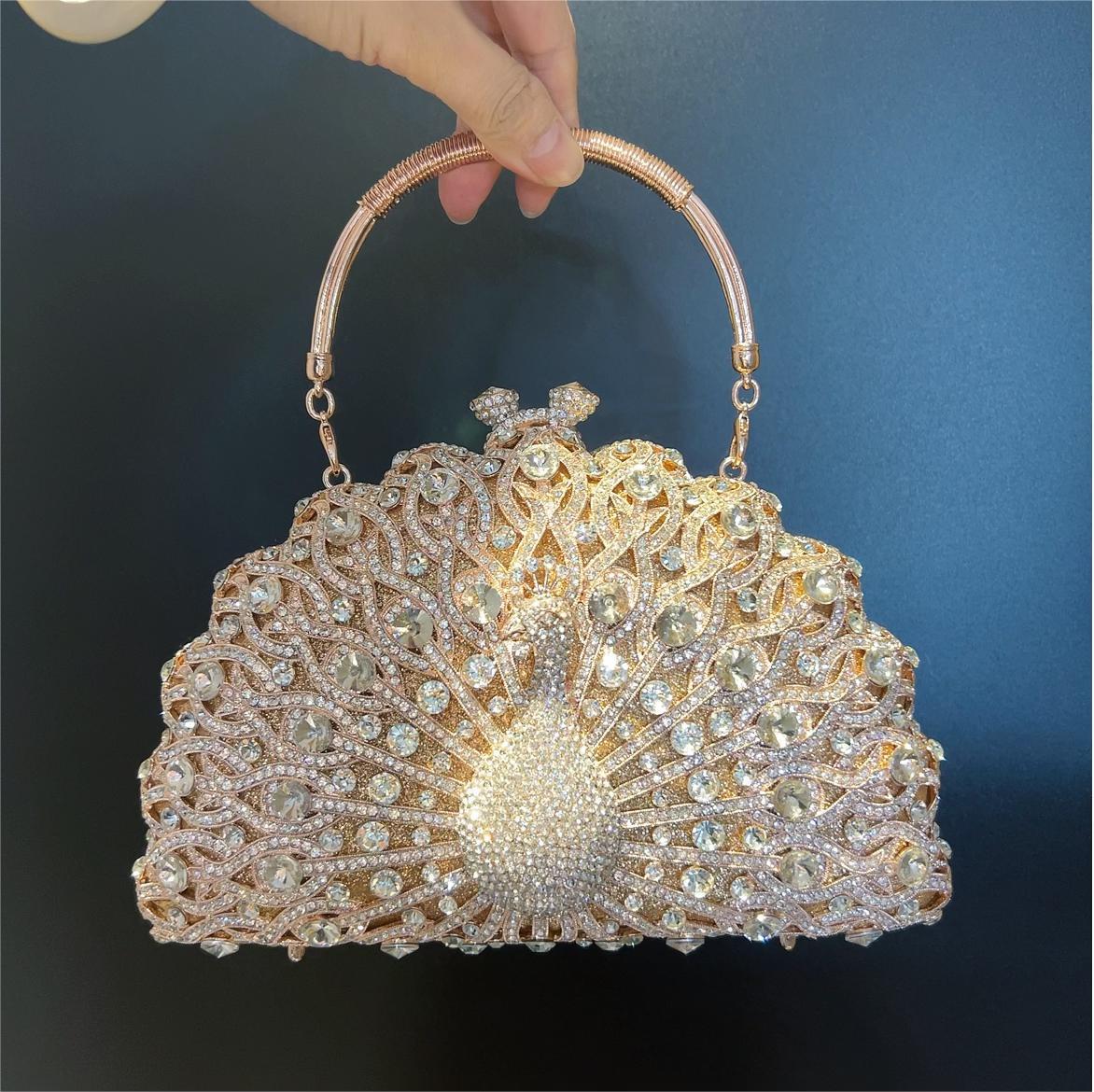 Minaudière Paon Baroque – Éclat de Cristal