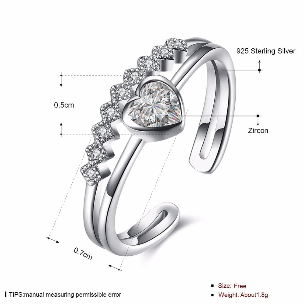 Bague Cœur Éclat – Argent 925 & Zircon