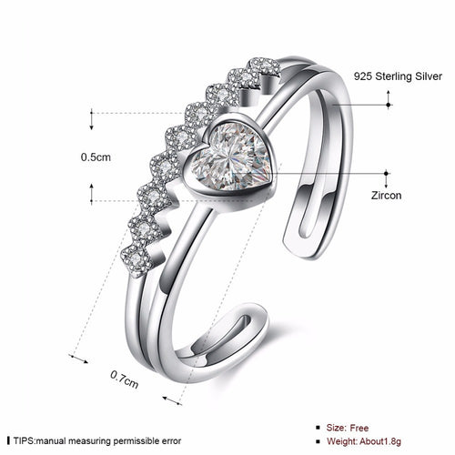 Bague Cœur Éclat – Argent 925 & Zircon