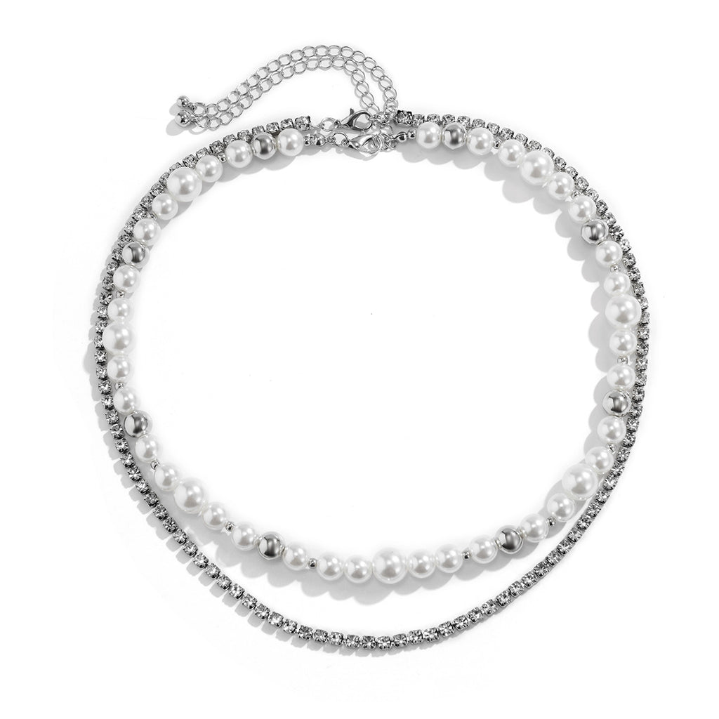 Collier Double Éclipse – Perles & Chaîne Cristal Homme