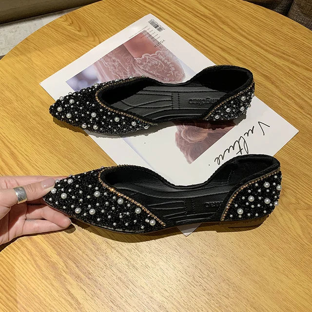 Ballerines Bijou des Profondeurs – Cristaux & Nœud Scintillant